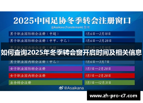 如何查询2025年冬季转会窗开启时间及相关信息